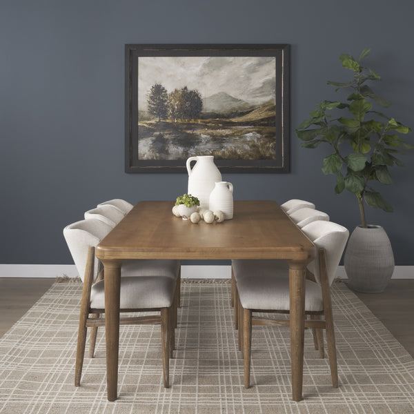 Suvan 84L Light Brown Rectangular Oak Wood Dining Table