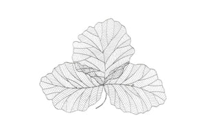 Tri Leaf Wall Art, Smallall, Metal, Silver/Black
