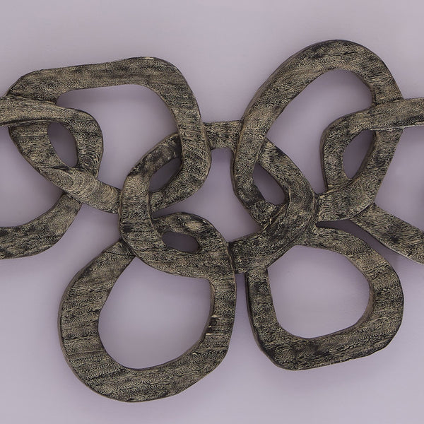 Chain Wall Art, Chamcha Wood, Grey Stone