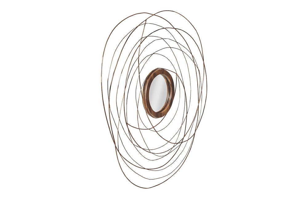Nest Mirror, Chamcha Wood/Wire, Copper, Large