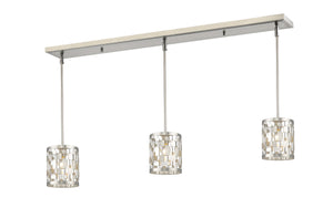 Almet 3 Light Island/Billiard in Brushed Nickel Finish