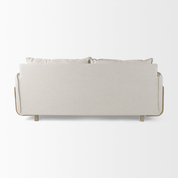 Roy I 84" Beige Upholstered Three Seater Sofa