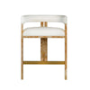 MODERN WOODEN ACCENT COUNTER STOOL IN BURLWOOD WITH WHITE LINEN