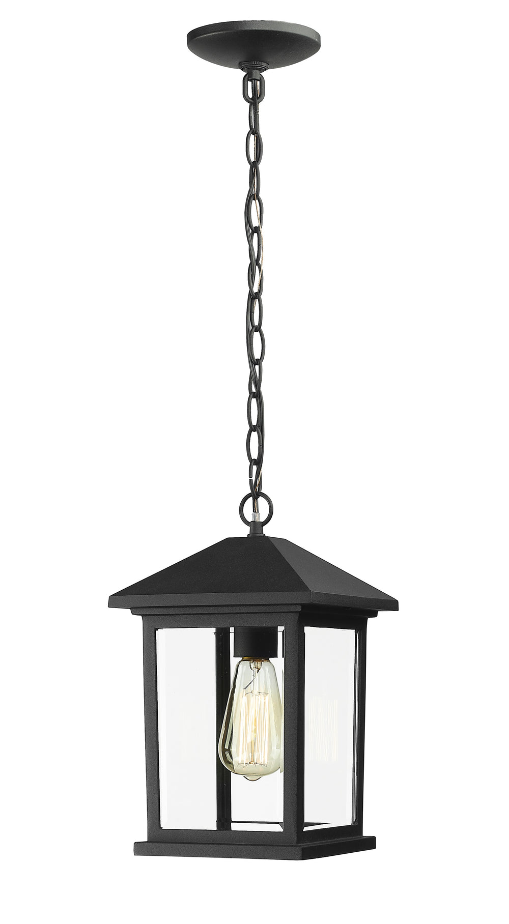 Portland 1 Light Outdoor Chain Light in Black Finish