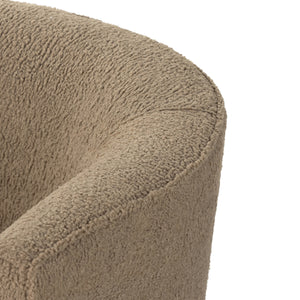 Mila Swivel Chair In Sheepskin Camel