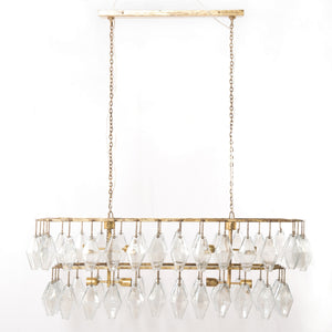 Adeline Rectangular Chandelier-Gold Leaf