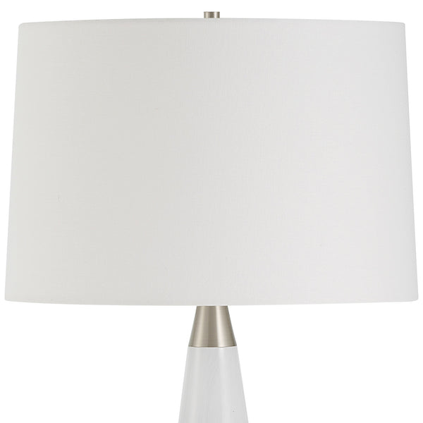 Quinn White & Silver Table Lamp