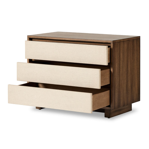 Grove Nightstand In Beige Painted Linen