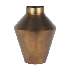 Perrin Large Brushed Gold Metal Decorative Vase
