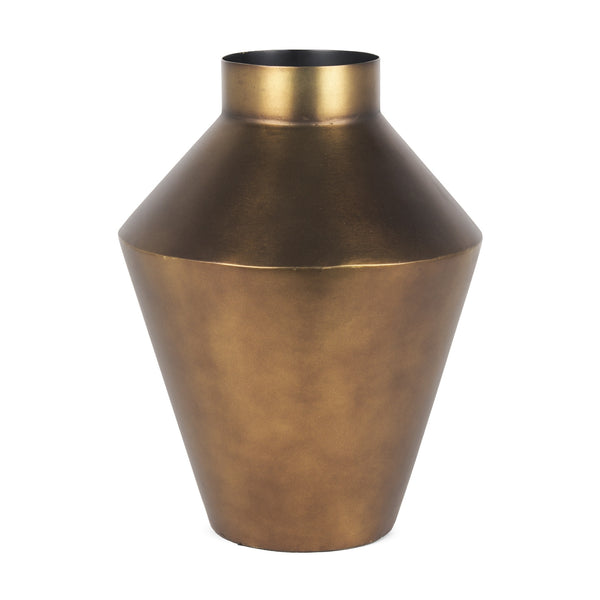 Perrin Large Brushed Gold Metal Decorative Vase