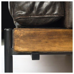 Colburne I Brown Leather Body Wood/Iron Frame Club Chair