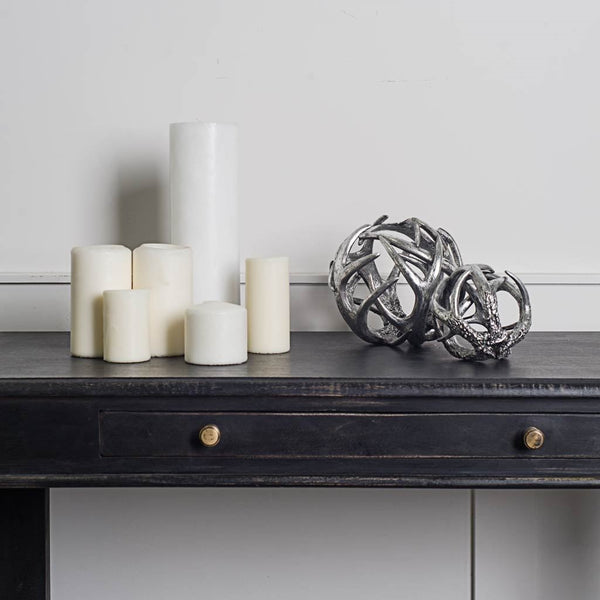 Ramus IV (Large) 7L x 7W Silver Antler Shaped Decorative Orb Ball