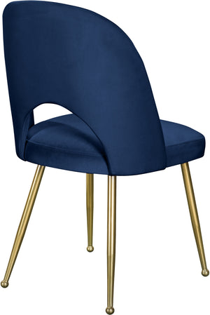 Ramon Dining Chair In Navy Velvet