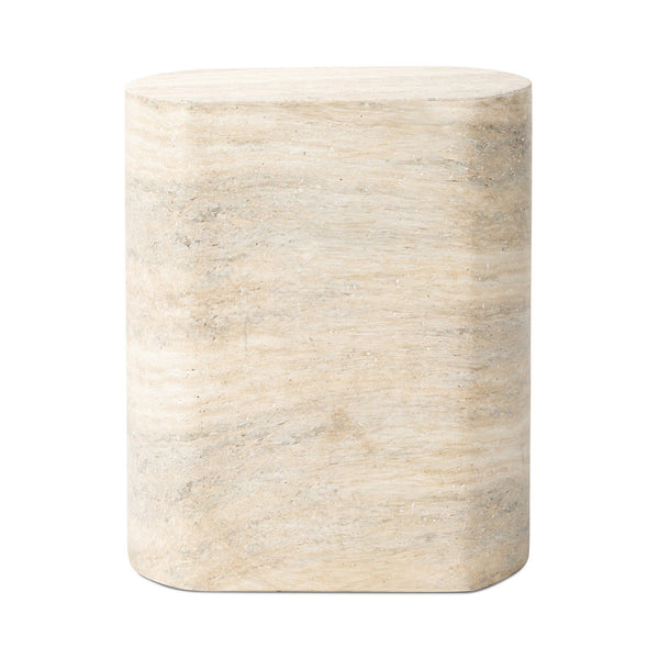 Clementine End Table In Textured Sandy Grey