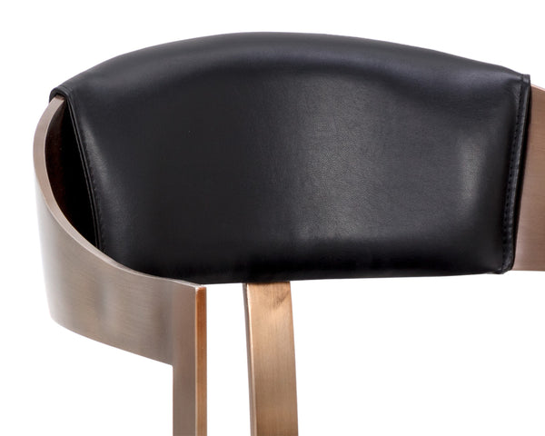 BEAUMONT DINING ARMCHAIR - ANTIQUE BRASS - CANTINA BLACK