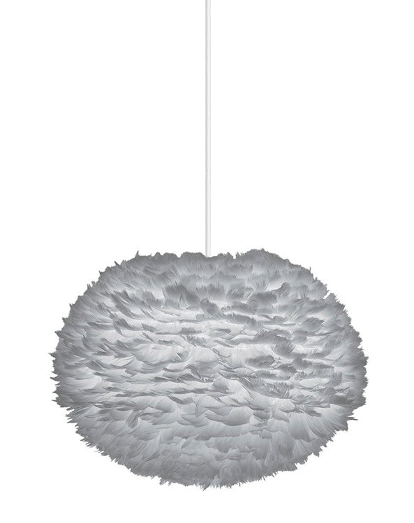 Eos Large Plug-In Pendant in Grey with White Cord