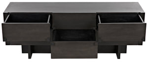 Amidala Mahogany and Veneer Sideboard with Brass Pulls in Two-Tone Pale