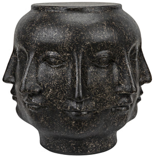 Multi-Face Stool, Black Fiber Cement
