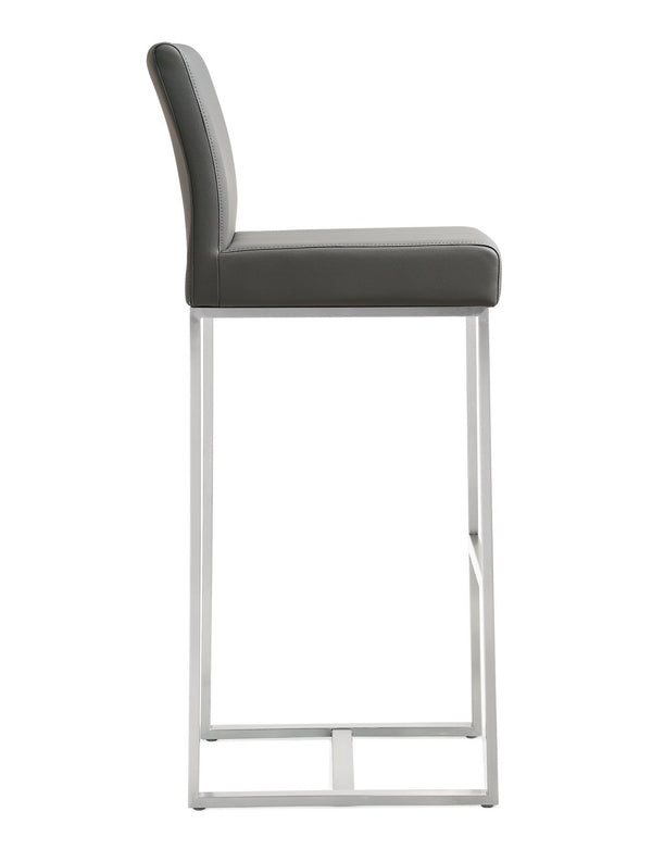 Denmark Grey Stainless Steel Barstool (Set of 2)