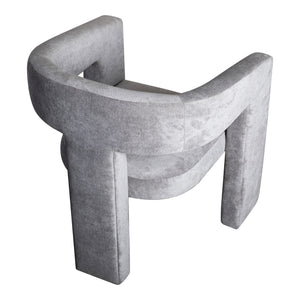 Elo Armchair in Light Grey with Plywood Frame