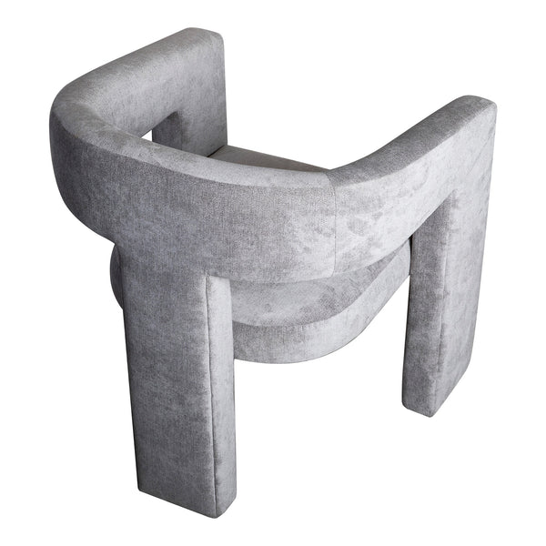 Elo Armchair in Light Grey with Plywood Frame