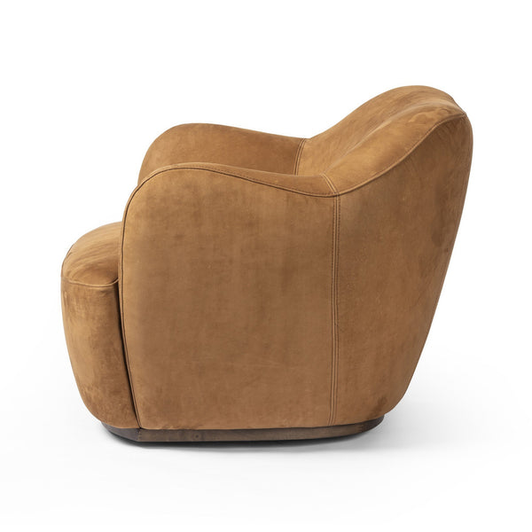 Julius Swivel Chair In Nubuck Cognac