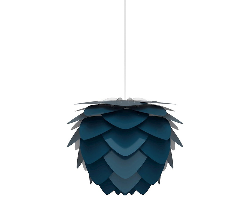 Aluvia Mini Plug-In Pendant in Petrol with White Cord