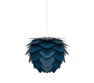 Aluvia Mini Plug-In Pendant in Petrol with White Cord