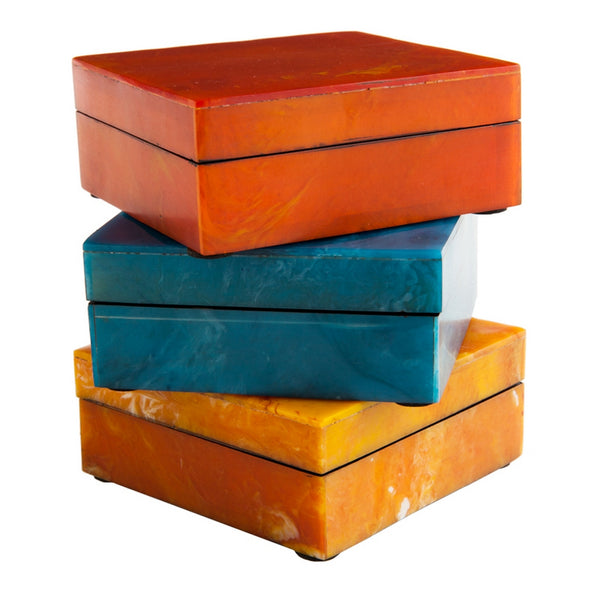 Resin Agate Box, 3.75"Sq