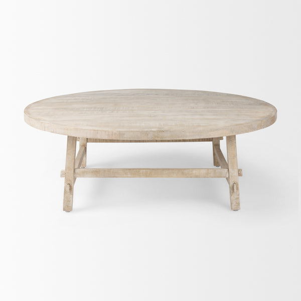 Rosie  48.0L x 48.0W x 16.0H Round Blonde Wood Coffee Table