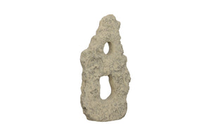 Cast Stone Table Top Sculpture, Double Hole, Roman Stone