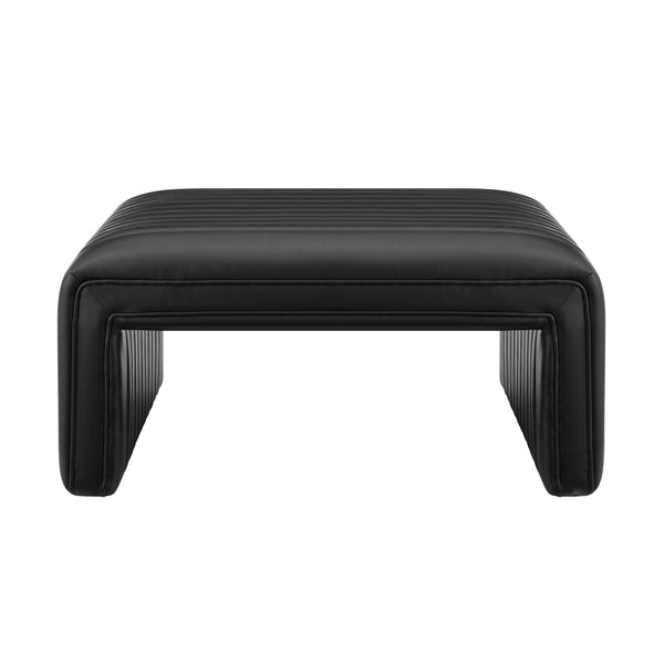 Atkinson Faux Leather Coffee Table/Ottoman, Black