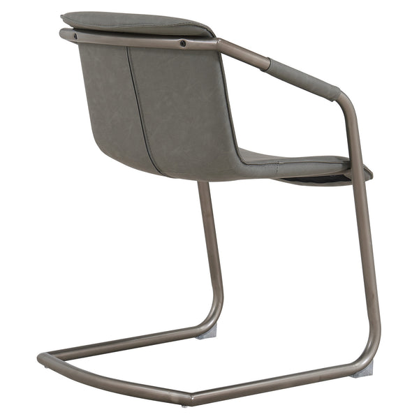 Indy Side Arm Chair Silver Frame In Antique Graphite Gray