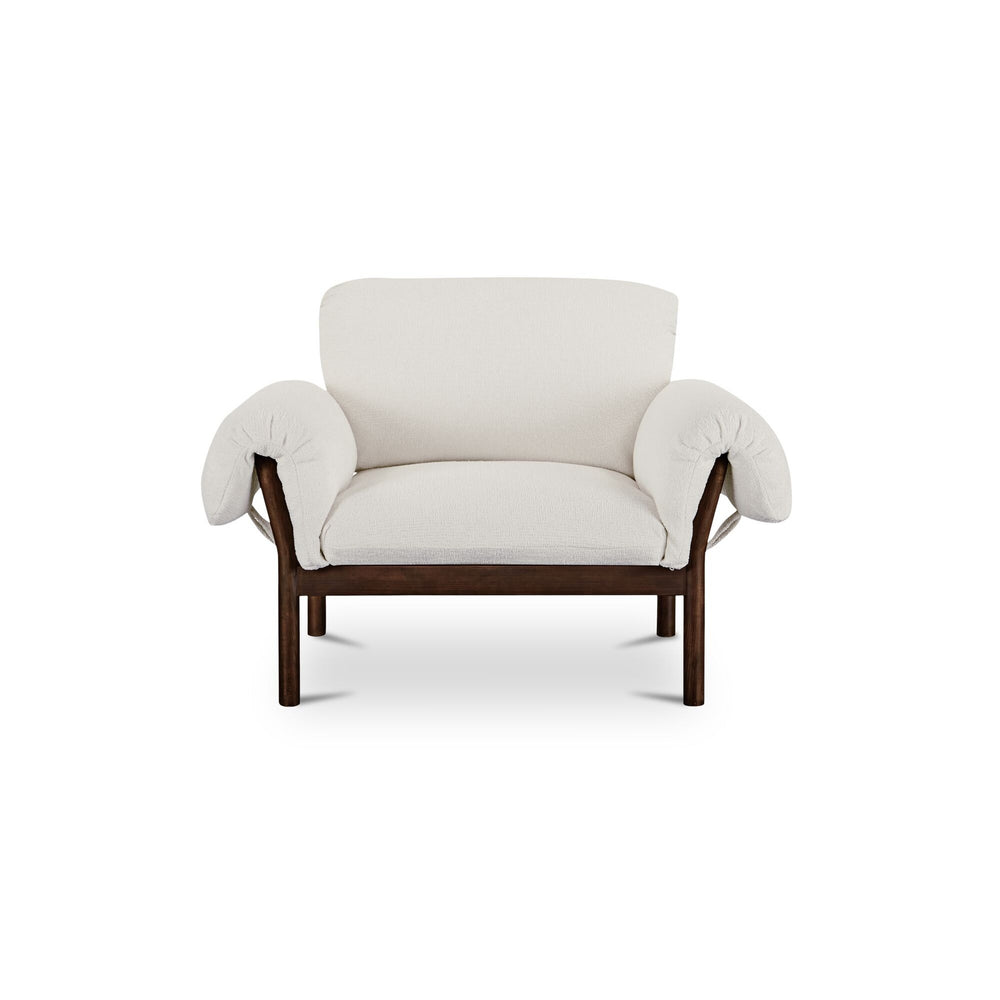 Cardero Lounge Chair in Ivory with Ash Frame