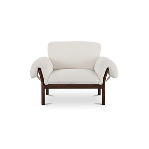 Cardero Lounge Chair in Ivory with Ash Frame