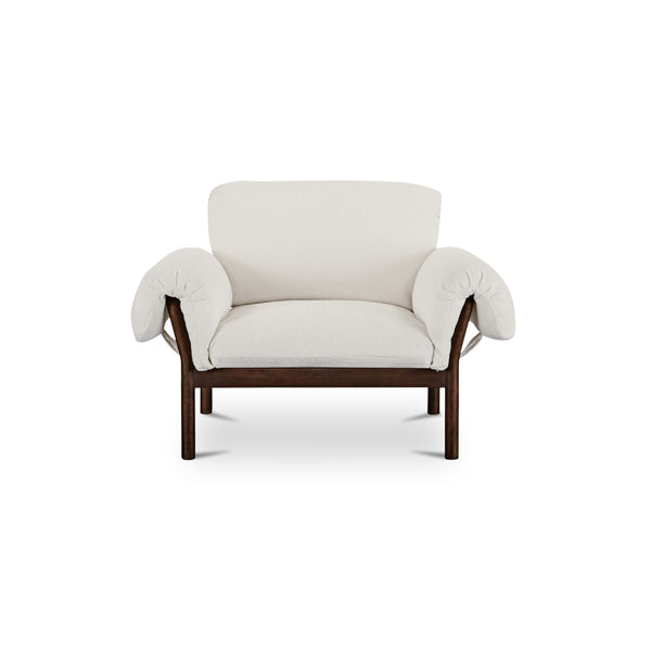 Cardero Lounge Chair in Ivory with Ash Frame