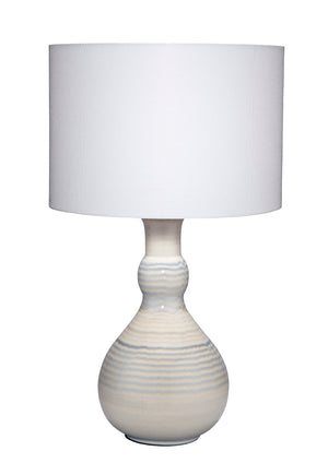 Droplet Ceramic Table Lamp with Linen Shade, Blue