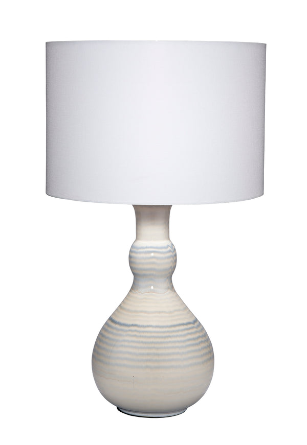 Droplet Ceramic Table Lamp with Linen Shade, Blue