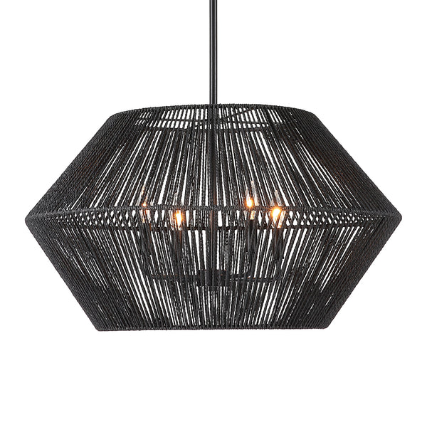 Suva 4 Light Black Rope Pendant