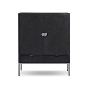 Cressida Bar Cabinet - Black Linen