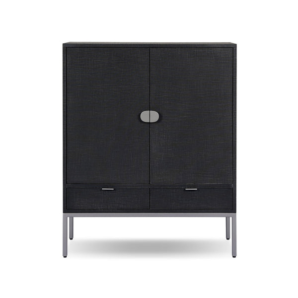 Cressida Bar Cabinet - Black Linen
