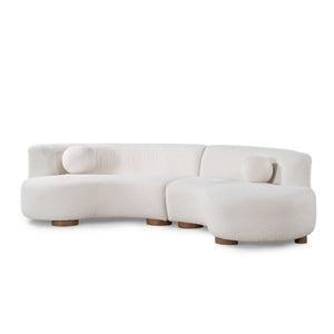 Octavia Upholstered Sectional - Crescent Shape, Ivory