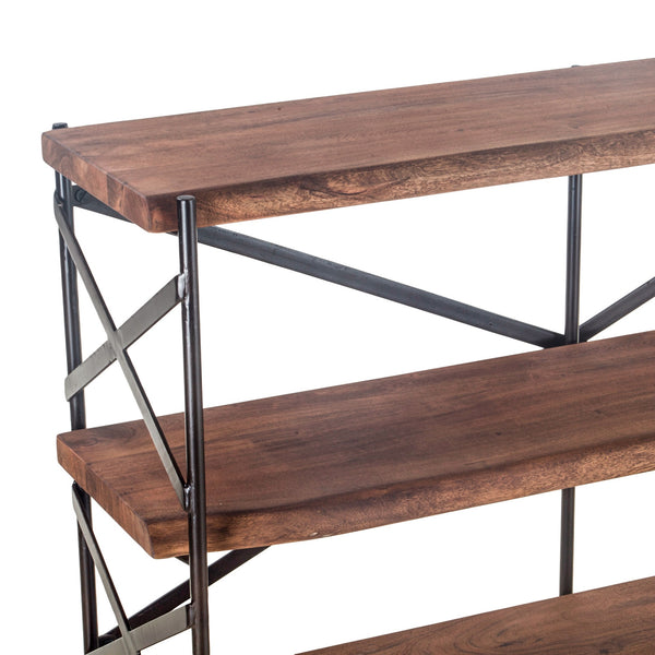 Organic Forge 56-Inch Horizontal Live Edge Bookshelf