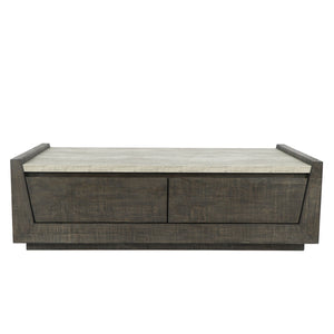 Tori Solid Wood Rectangle Coffee Table - Antique Gray