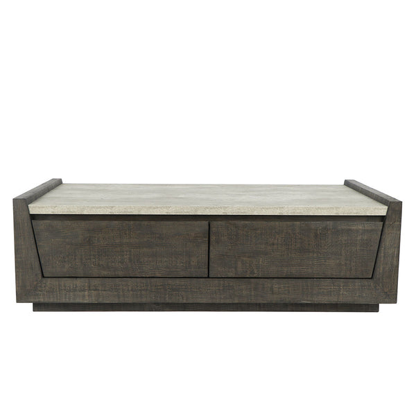 Tori Solid Wood Rectangle Coffee Table - Antique Gray