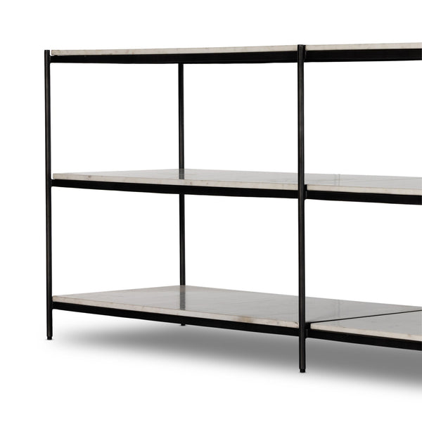Felix Large Console Table - Hammered Grey W/Clear Powder Coat