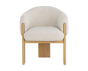 TRINE DINING ARMCHAIR - RUSTIC OAK - DOVE CREAM