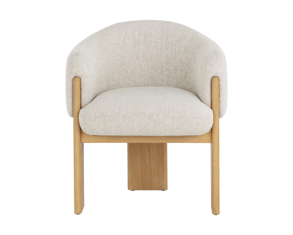 TRINE DINING ARMCHAIR - RUSTIC OAK - DOVE CREAM