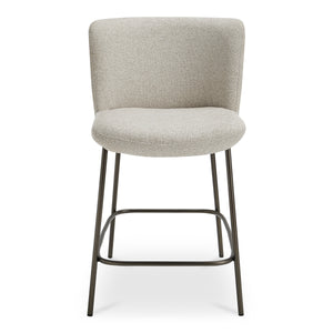 Early Beige Counter Stool with Blackened Bronze Frame