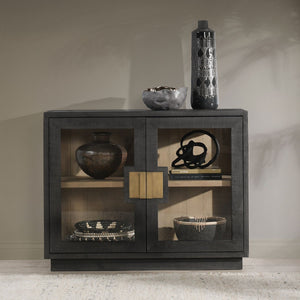 Larson Solid Wood Cabinet with Glass Doors